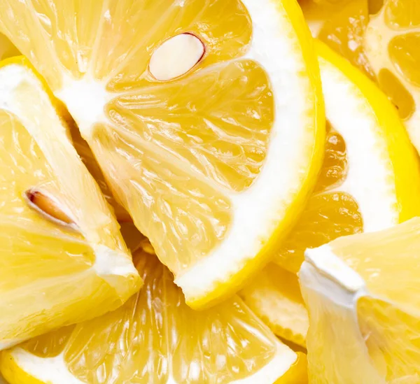 Фон Нарізаних Скибочок Свіжого Лимона Копіювання Простору — стокове фото