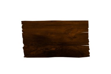 Tasarım için kırpma yolu olan tek tahta tabela beyaz arkaplanda izole edildi 