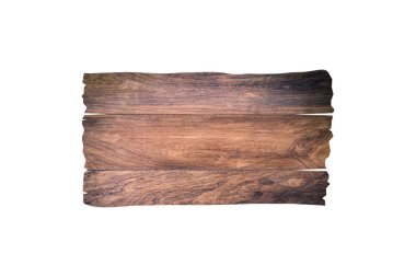 Tasarım için kırpma yolu olan tek tahta tabela beyaz arkaplanda izole edildi 