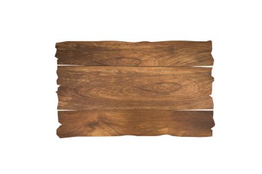 Tasarım için kırpma yolu olan tek tahta tabela beyaz arkaplanda izole edildi 