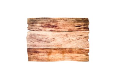 Tasarım için kırpma yolu olan tek tahta tabela beyaz arkaplanda izole edildi 