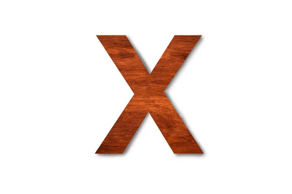 白色背景上孤立的现代木制字母X 为设计提供了快捷方式 — 图库照片