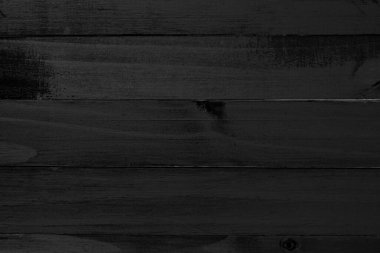 Eski siyah ahşap döşeme, eserin daha ilginç görünmesi için tasarım ya da metin alanında bir arka plan yapmak için mükemmeldir. Fantastik kopyalama alanı olan boşluk, siyah yüzey kavramı