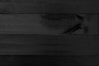 Eski siyah ahşap döşeme, eserin daha ilginç görünmesi için tasarım ya da metin alanında bir arka plan yapmak için mükemmeldir. Fantastik kopyalama alanı olan boşluk, siyah yüzey kavramı