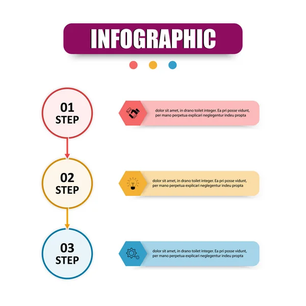 Modelo Infográfico Negócios Apresentação Design Vetorial Com Opções Infográficos Conceito — Vetor de Stock