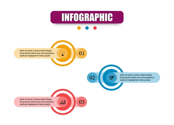 Concepto Formas Circulares Cuadradas Juntas Para Crear Para Presenta Tres — Archivo Imágenes Vectoriales