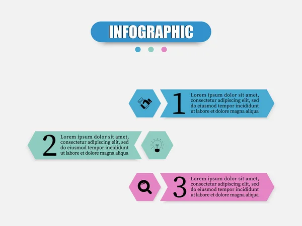 Hexagon Design Illustration Mit Schritten Optionen Marketing Symbole Analysieren Oder — Stockvektor