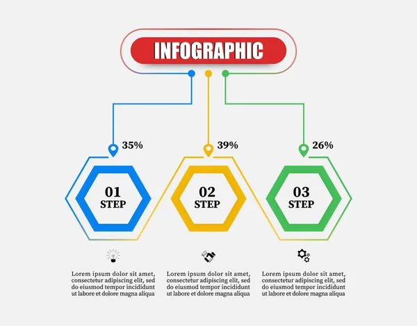 Planung Der Zeitleiste Infografik Vorlage Mit Elementen Infografische Sechseck Vektorillustration — Stockvektor