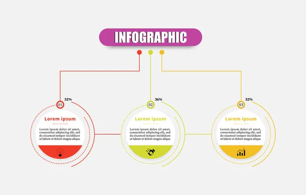 Vektor Design Minimale Business Infografik Vorlage Mit Schritten Optionen Marketing — Stockvektor