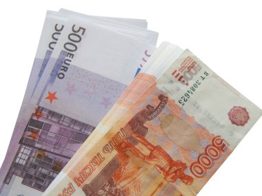 5. 000 ruble bir bohça ile para euro