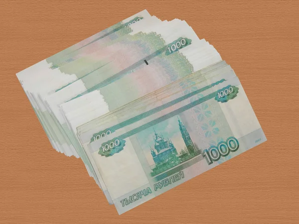 Peníze v peněžence na 1000 rublů — Stock fotografie
