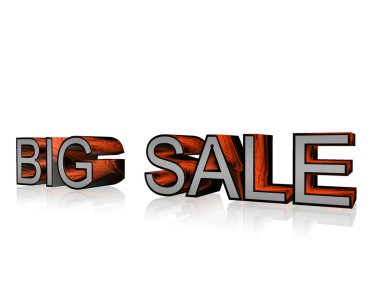 Beyaz bir arka plan üzerinde yazıt büyük satış