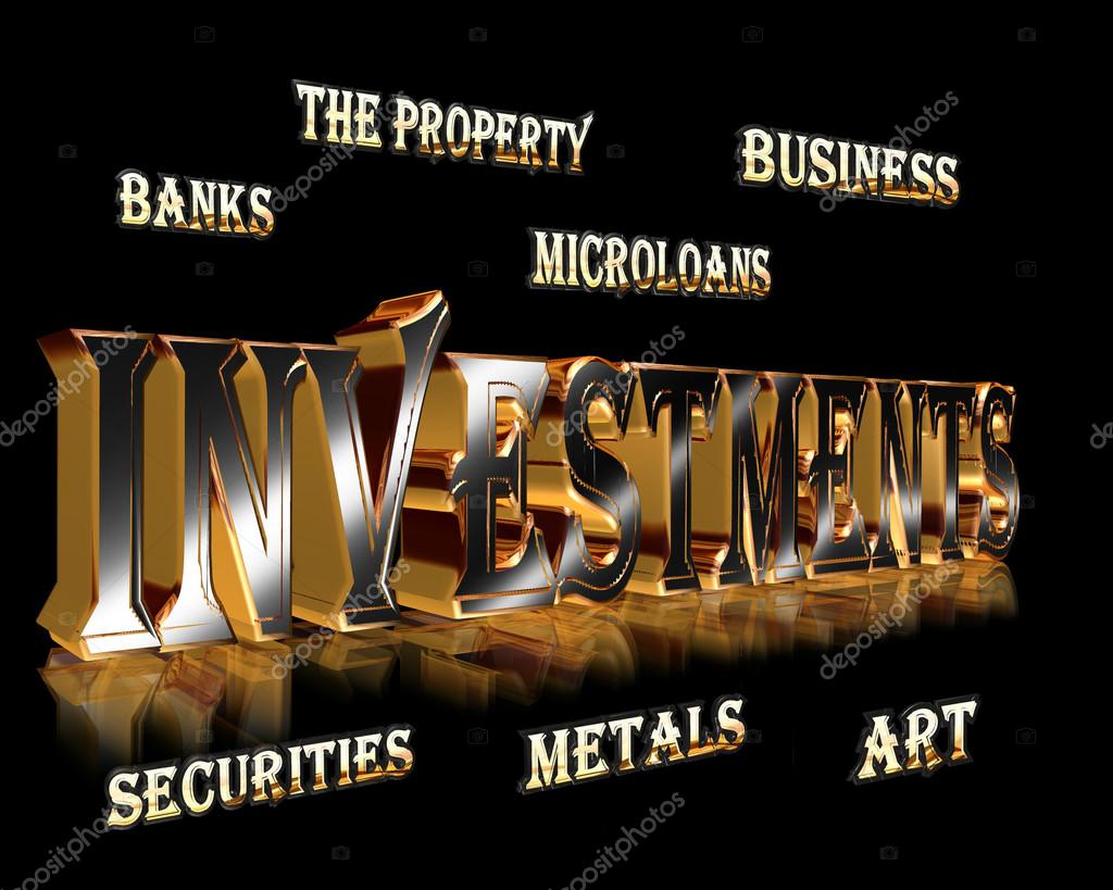 Text investments in various projects on a black background Stock Photo ...