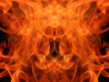 Ateşli alev ateş siyah bir arka plan doku soyut resim