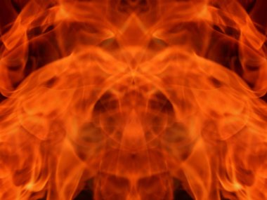 Ateşli alev ateş siyah bir arka plan doku soyut resim