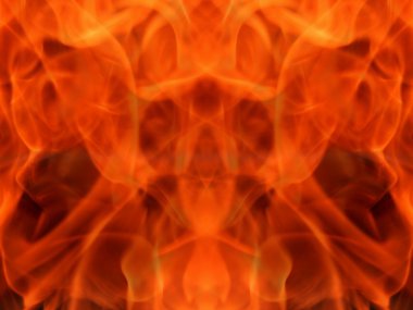 Ateşli alev ateş siyah bir arka plan doku soyut resim