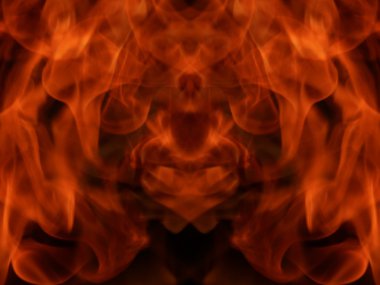 Ateşli alev ateş siyah bir arka plan doku soyut resim