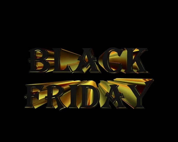 3D Illustration. Black Friday text on a black background — Stock Photo, Image