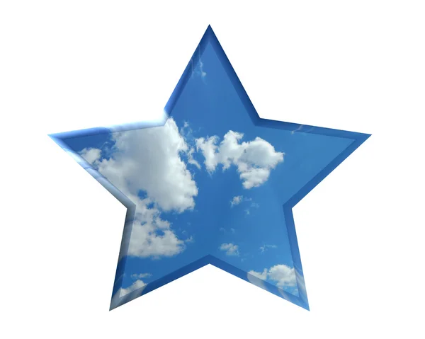 3D-Illustration. Stern mit Wolken auf weißem Hintergrund — Stockfoto