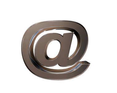 Beyaz bir arka plan üzerinde e-posta işareti sembolü