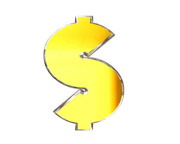 Znak dolaru symbol na bílém pozadí — Stock fotografie