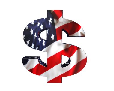 Beyaz bir arka plan dolar işareti sembolü