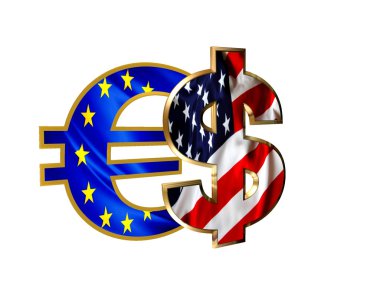 3D çizim. Ulusal para birimi sembolleri beyaz bir arka plan üzerinde nakit