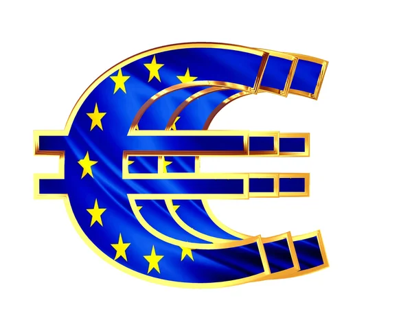Símbolo do euro sobre um fundo branco — Fotografia de Stock