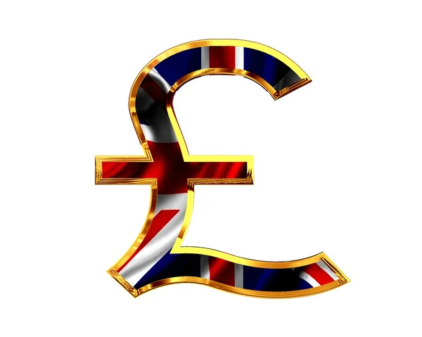 Pound sterling symbol on a white background — Stock Photo, Image