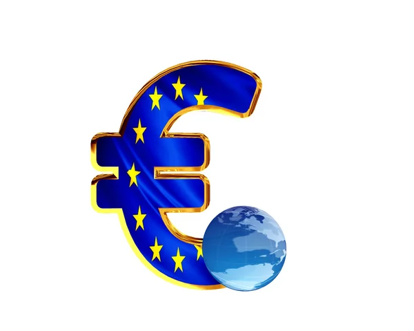 Symbole Euro sur fond blanc — Photo