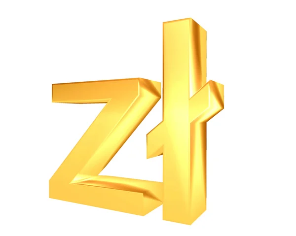 Zodíaco símbolo zloty polaco sobre fondo blanco —  Fotos de Stock