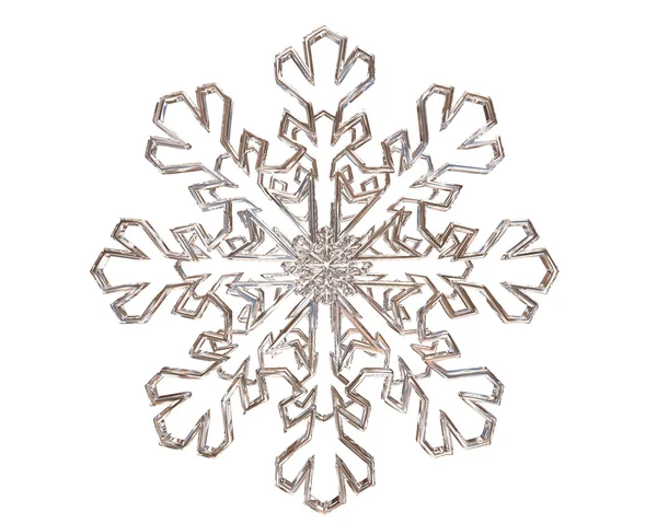 Téli ezüst színű hópelyhek fehér alapon — Stock Fotó