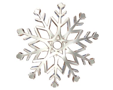 Kış gümüş kar tanesi beyaz bir arka plan üzerinde renkli