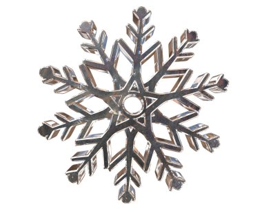 Kış gümüş kar tanesi beyaz bir arka plan üzerinde renkli