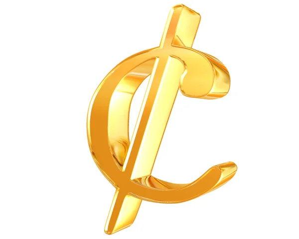 Het symbool van het teken van de oorspronkelijke opname cent op een witte achtergrond — Stockfoto