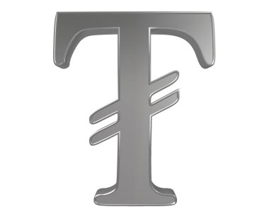 Beyaz bir arka plan üzerinde para birimi simgesi Moğol Tugrik