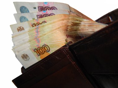 Rus banka banknot bir çanta içinde