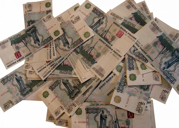 Wielu rosyjskich rubli — Zdjęcie stockowe