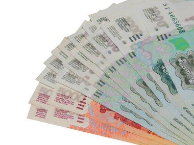 5000 ve 1000 ruble için Rus para birimi
