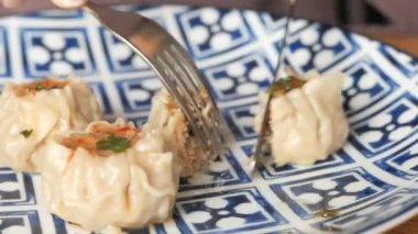 Buharda pişmiş Dim Sum 'u bir kasede kapat. 