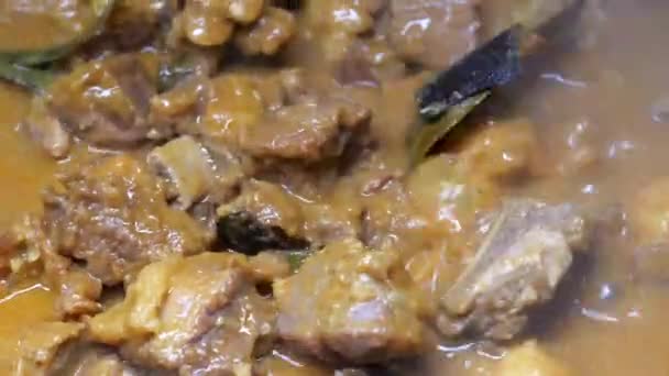 烹调传统的印度咖哩羊膜闭合 — 图库视频影像