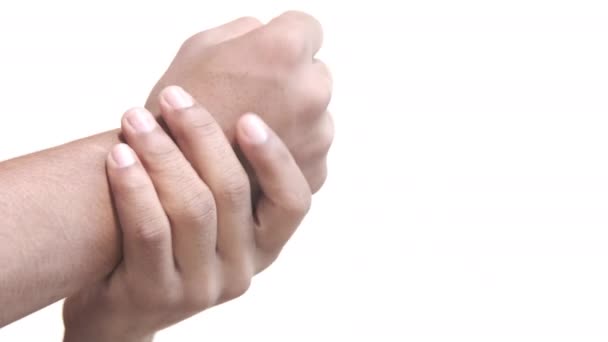 백인들은 손에 고통을 겪고 있다 — 비디오