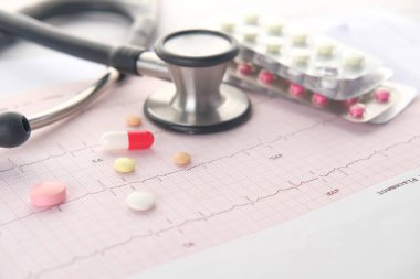 Kardiyo diyagramında reçeteli ilaç..