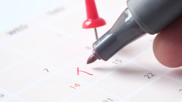 Concepto de día de impuestos con círculo rojo en la fecha del calendario — Vídeo de stock