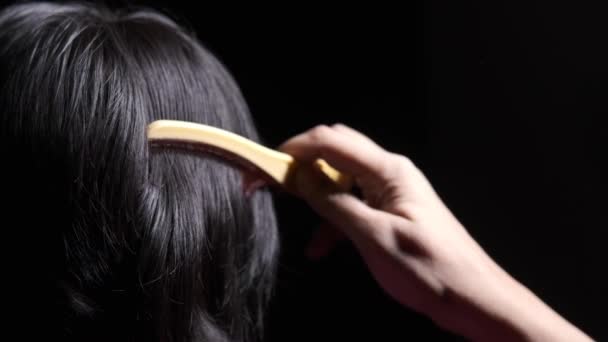 Mère est peignage filles cheveux — Video