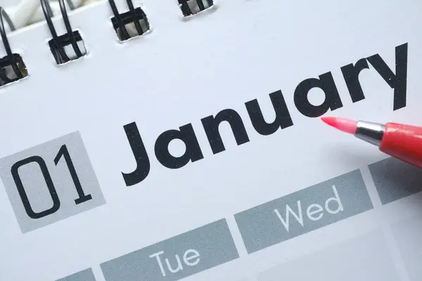 Detalle del mes de enero en el calendario — Foto de Stock