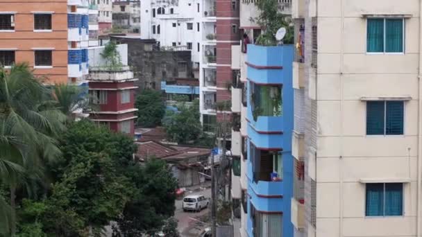 Wohn- und Finanzgebäude der Stadt Dhaka bei malibagh in Dhaka — Stockvideo