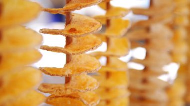 Markette satılan patateslerin yakın çekimi. .