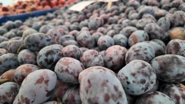 Renkli erikler yaz boyunca hareketli bir pazarda sergilenir.