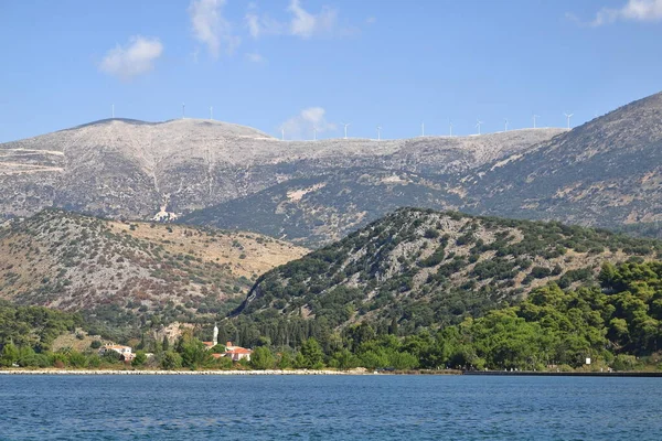 Κόλπος Αργοστόλι Θέα Στον Κόλπο Του Αργοστολίου Στο Ελληνικό Νησί — Φωτογραφία Αρχείου